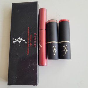 Bundle of YBF Makeup -Lipsticks , Mascara and Highlighter /Concealer Trio